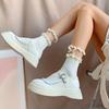 Socks Woman Summer Lolita Cute Solid Color Low Tube Lace Dots Bowknot Transparent White Socks