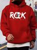 Casual Hoodie with Skull Print - "ROCK Never Dies" Design