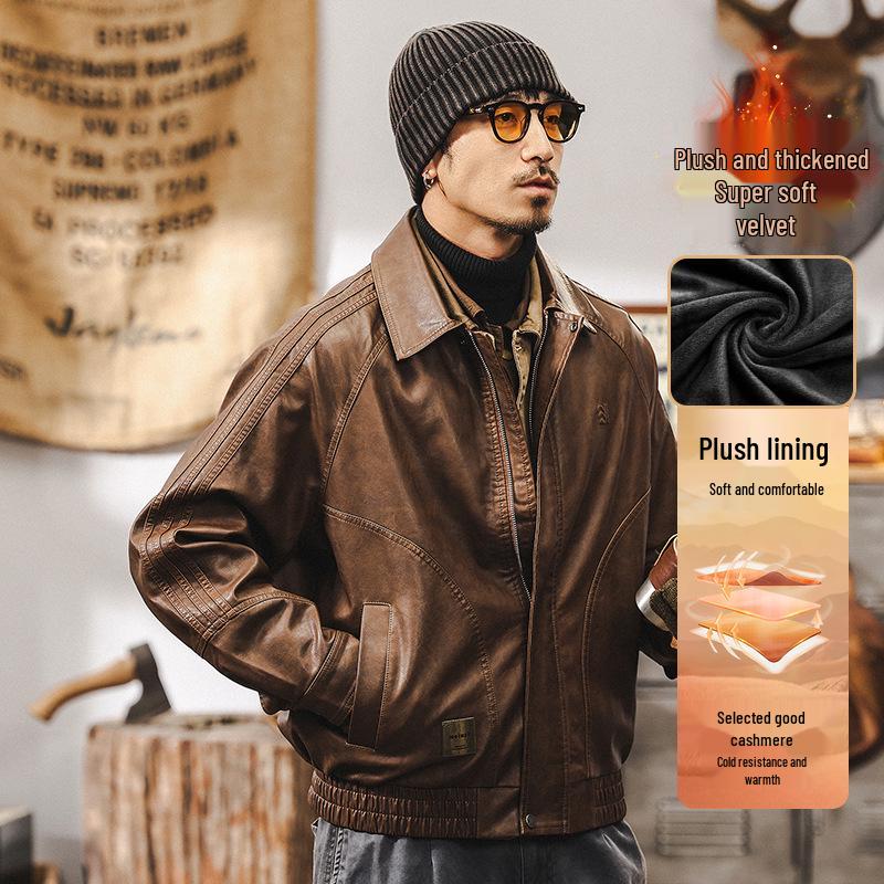 Men`s 2026 Retro Leather Biker Jacket