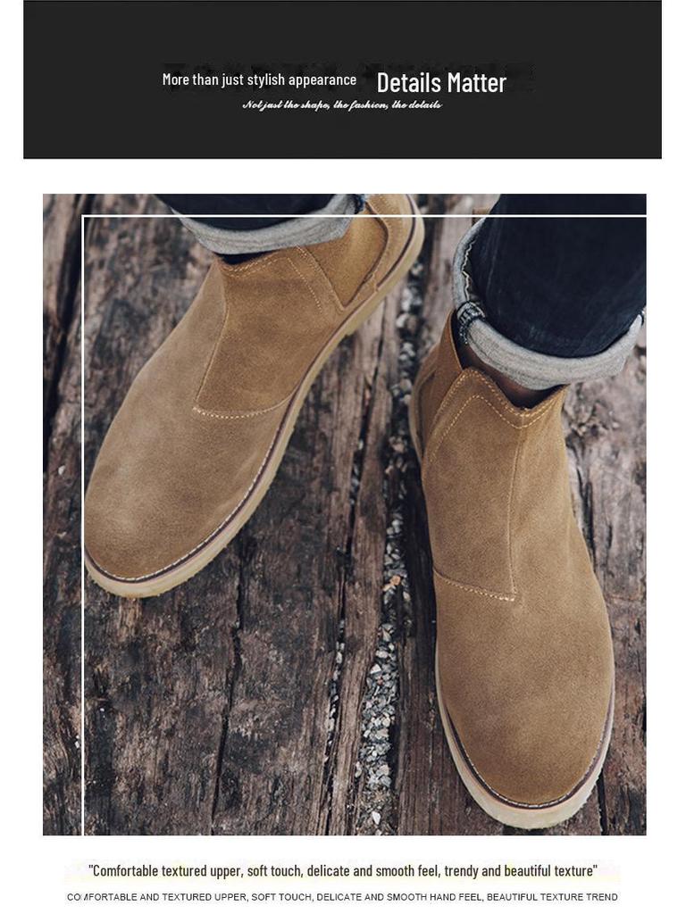 מגפי צ'לסי לגברים: דגם Dr1460 רטרו בסגנון בריטי, מגף מרטין מעור, סליפ-און, חם וקז'ואלי.