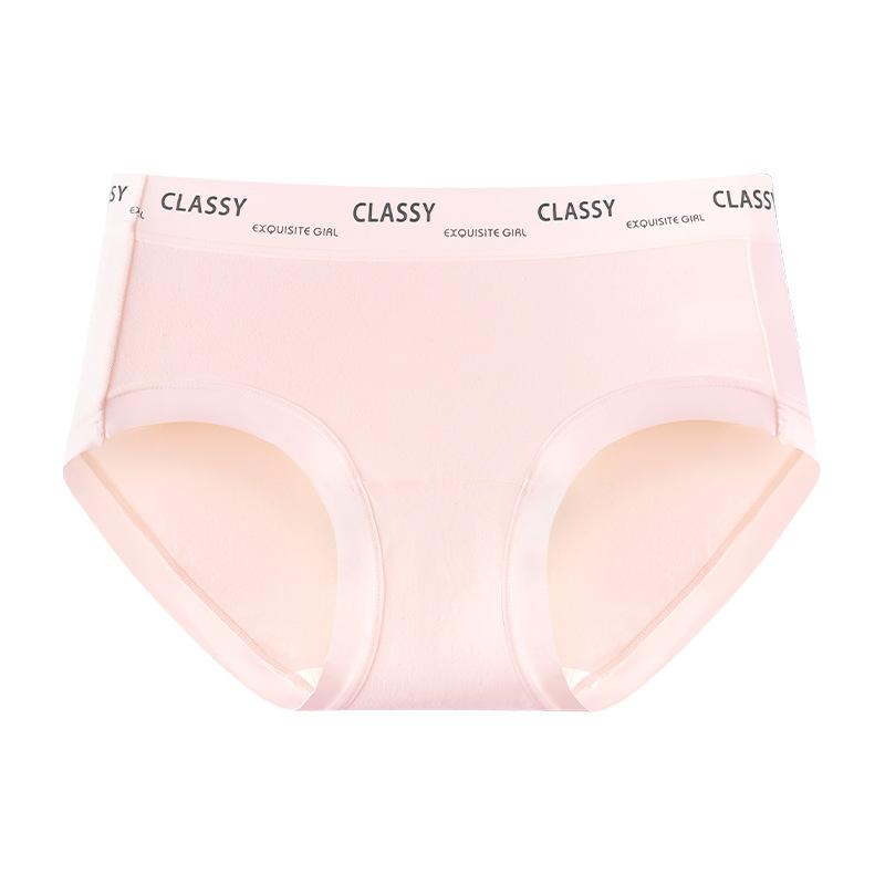 Ladies Spring and Autumn Cotton Breathable Non Trace Antibacterial Extended Crotch Waist Triangle Briefs