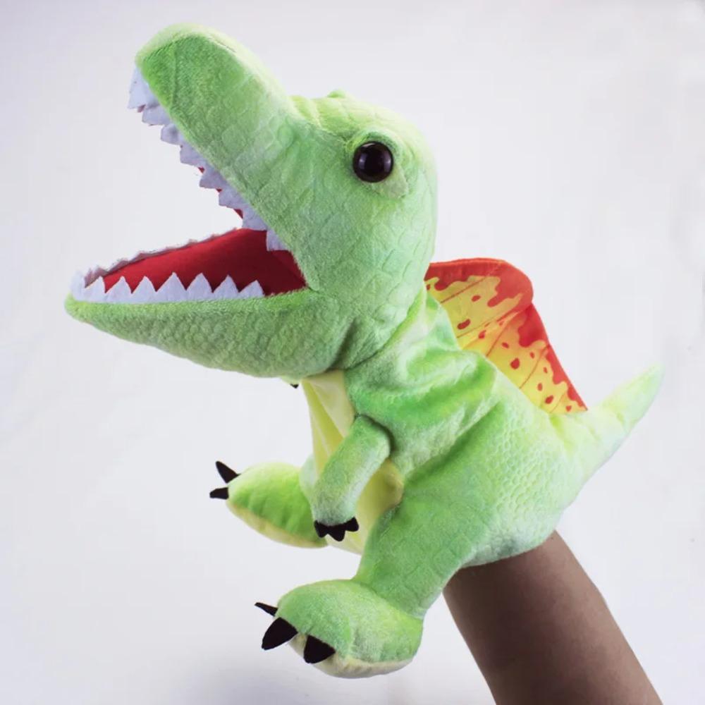 New 11 style Dinosaur Hand Puppet Plush toys Kindergarten performance Hand control glovesTriceratops Tyrannosaurus Dilophosaurus