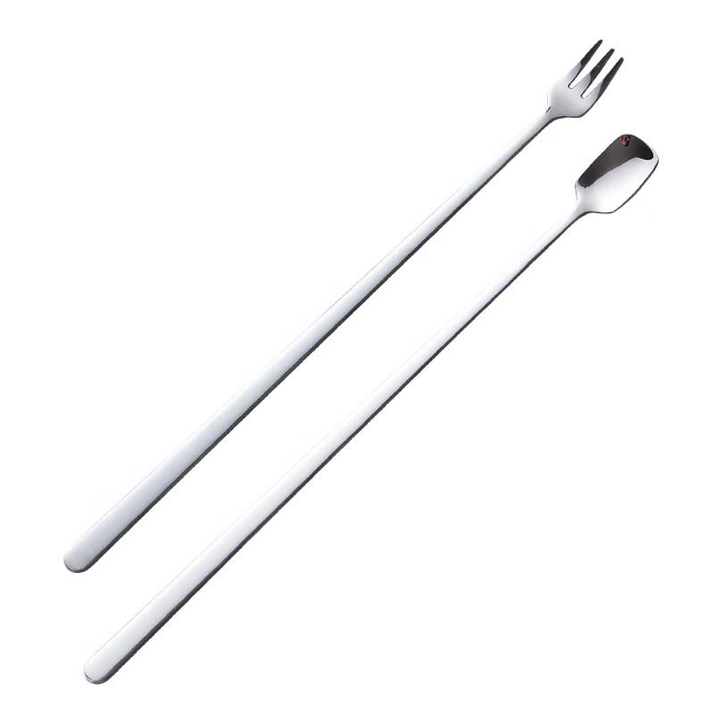 304 Stainless Steel Long Handle Stirring Spoon & Fork Set