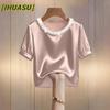 Women's Fashion Casual Solid Color Print Short Sleeve O-Neck Blouses & Shirts International Design