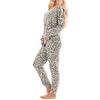 2Pcs Women Tracksuit Leopard Print Pants Sets Leisure Wear  Wear Suit