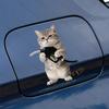 1PC Tearful Emo Working Cat Car Sticker Funny for Car Fuel Tank Caps Window Motorctycle Easy To Apply Waterproof Decals