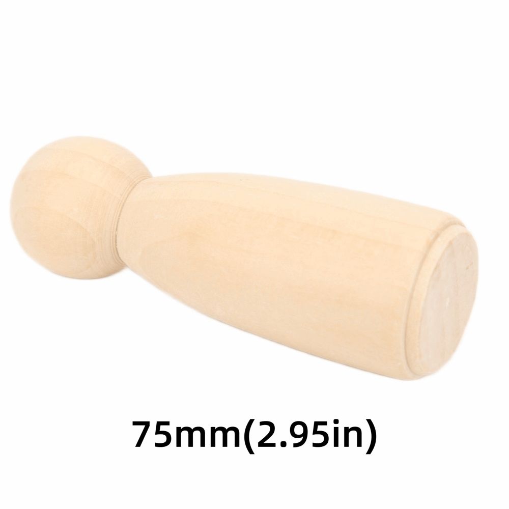10PCS 75mm Size Wooden Peg Doll Plain Wood Smooth Unfinished Wooden Doll Nature Plain DIY Doll People Craft Painting