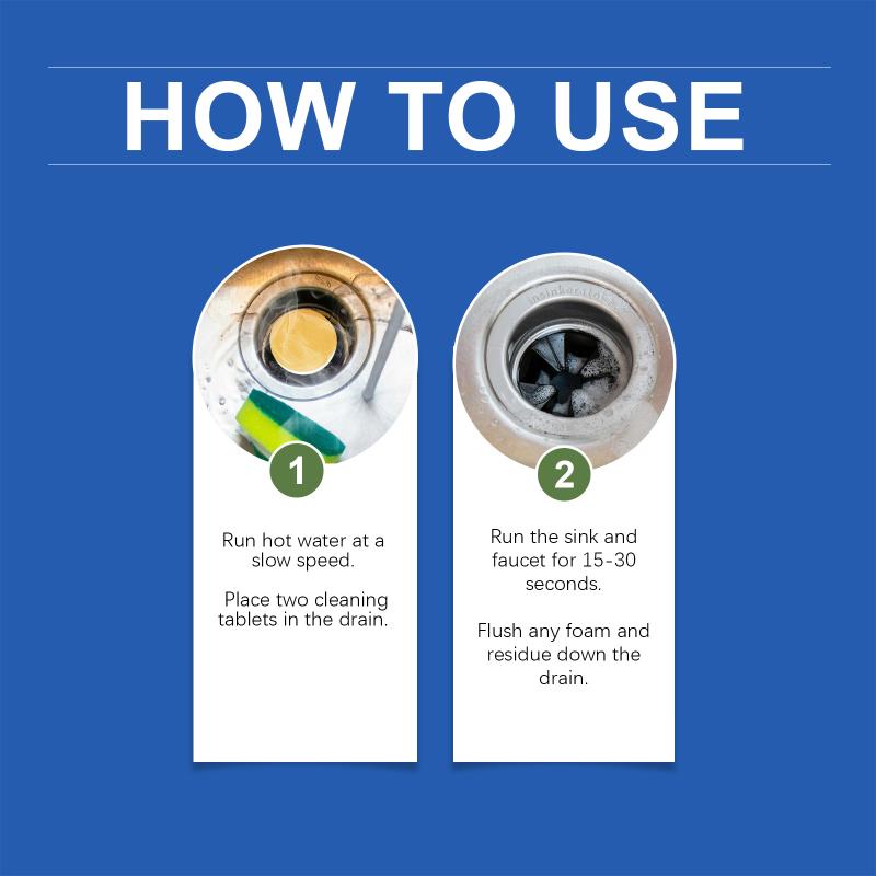 Drain Cleaner Tablets Deep Cleaning Clog Remover Deodorizer Citrus Fragrance Kitchen Sink Bathroom Pipe Powerful Formula