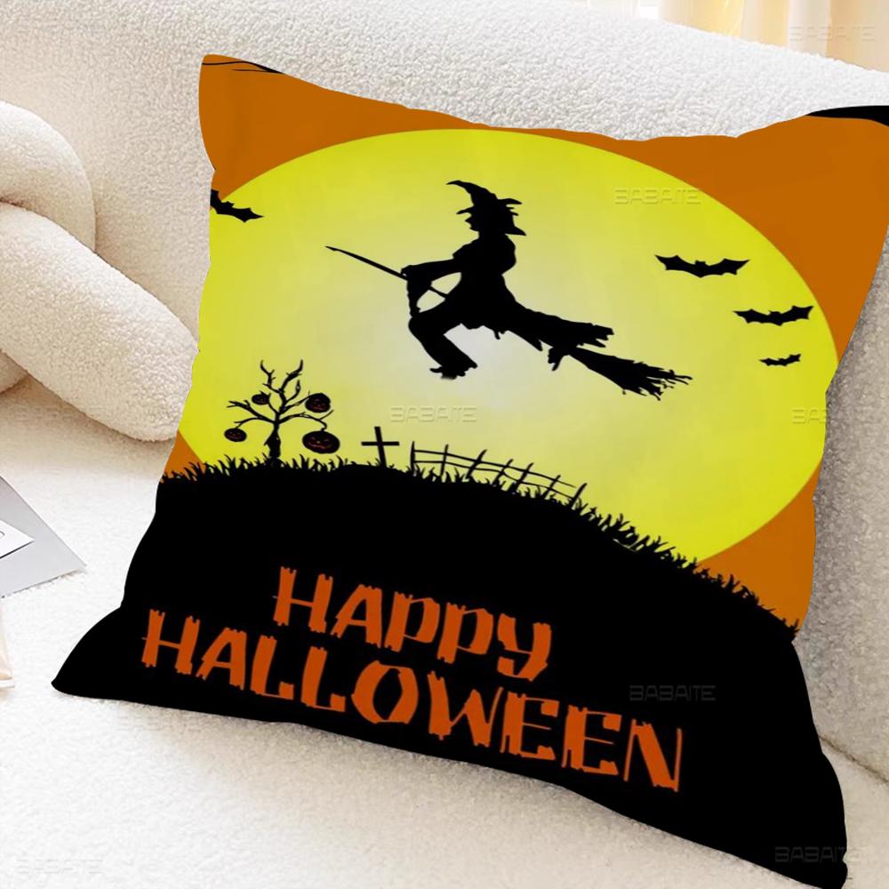 Retro Halloween Witch Pillow Gift Home Office Decoration Pillow Bedroom Sofa Car Cushion CoverPillow Case