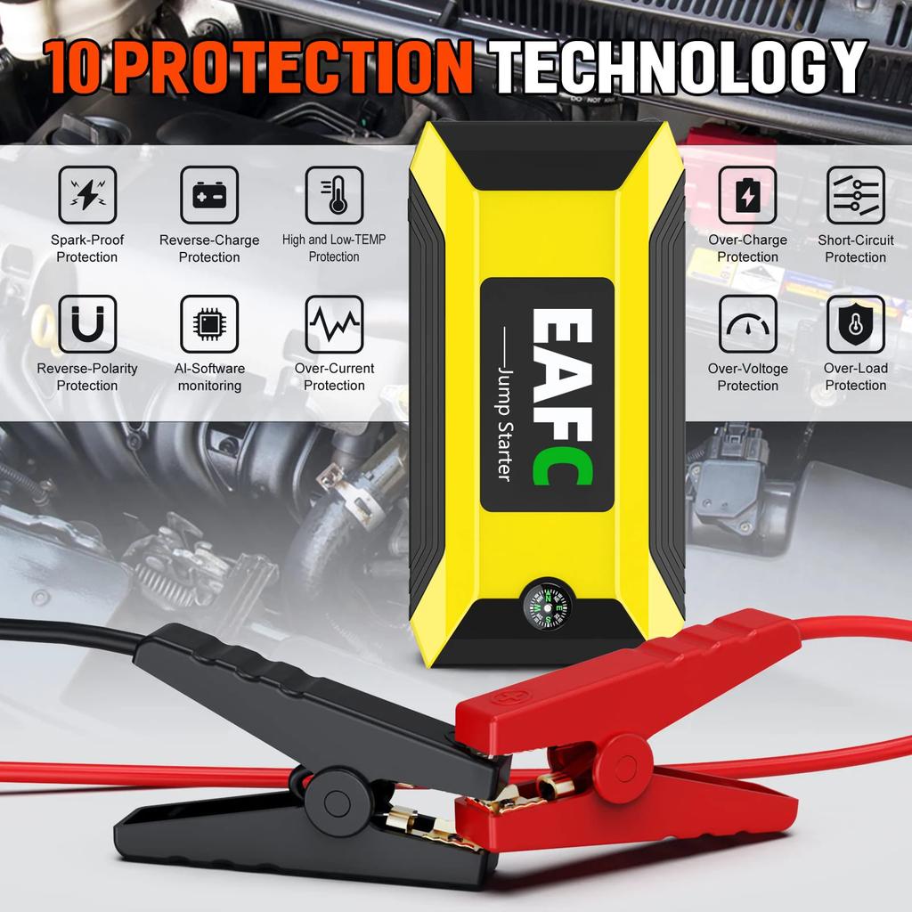 2000A/1200A/600A Car Jump Starter Device Power Bank for Car Battery Emergency Starting Petrol Diesel 12V Car Booster Starter