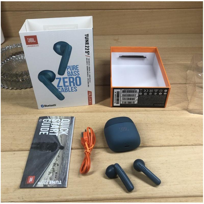 Cuffie Wireless Bluetooth-compatibili V5.0 JBL Tune 220 TWS con Microfono Stereo e Scatola di Ricarica