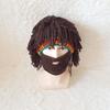 Neue lustige kreative handgefertigte Hutperücke Bärtiger Hut Herbst und Winter Damen und Herren handgestrickte Rasta Wollmütze