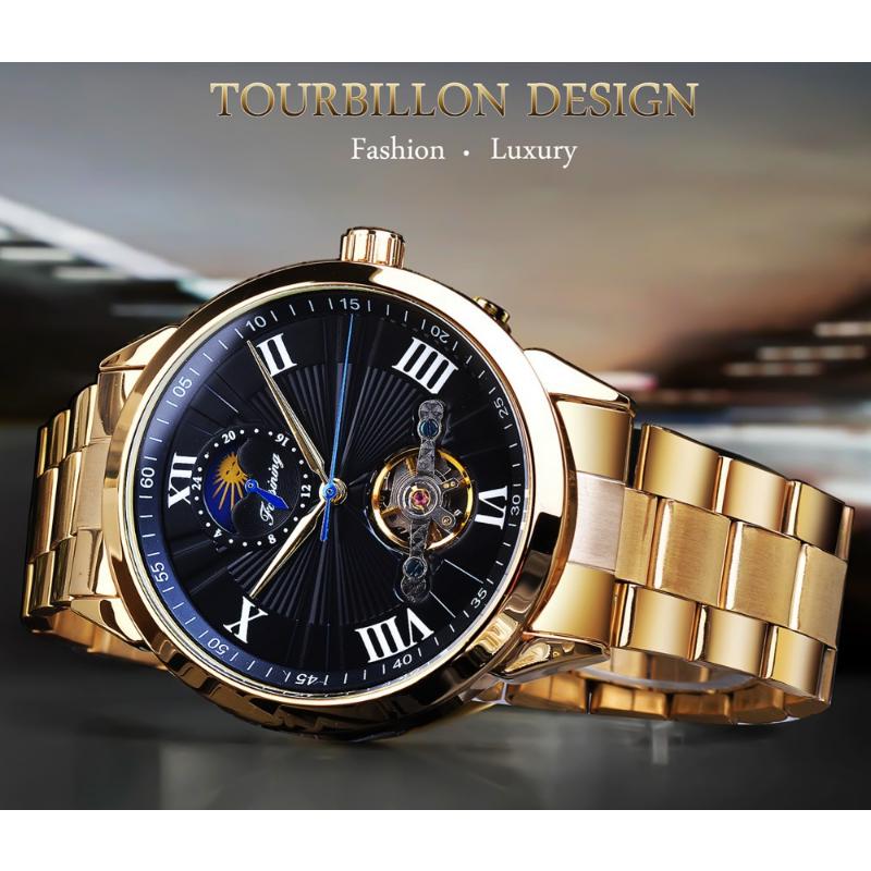 Forsining Modische, wasserdichte, mechanische Tourbillon-Freizeituhr für Herren