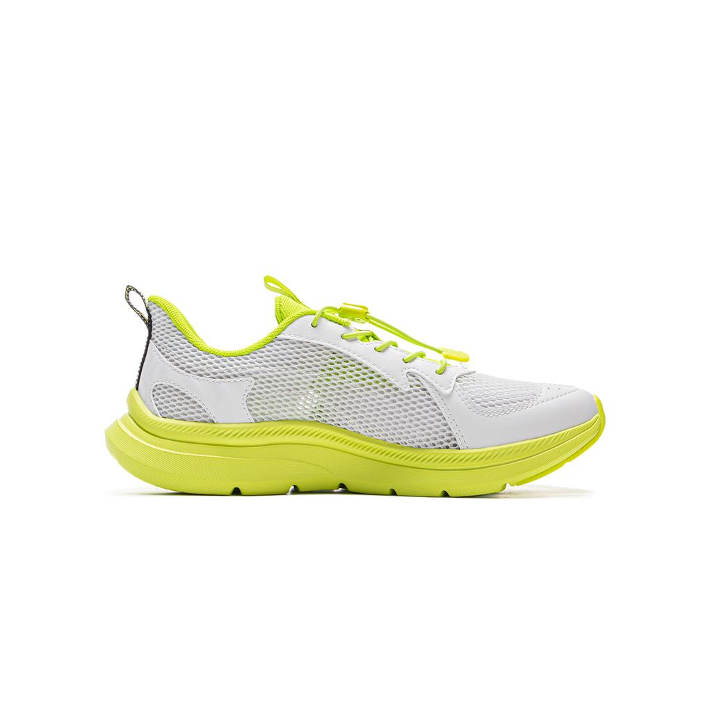 Li Ning Kids Comfortable Versatile Shock Absorbing Rebound Low Top Running Shoes Kids Running Shoes White Yellow YKFV062-9