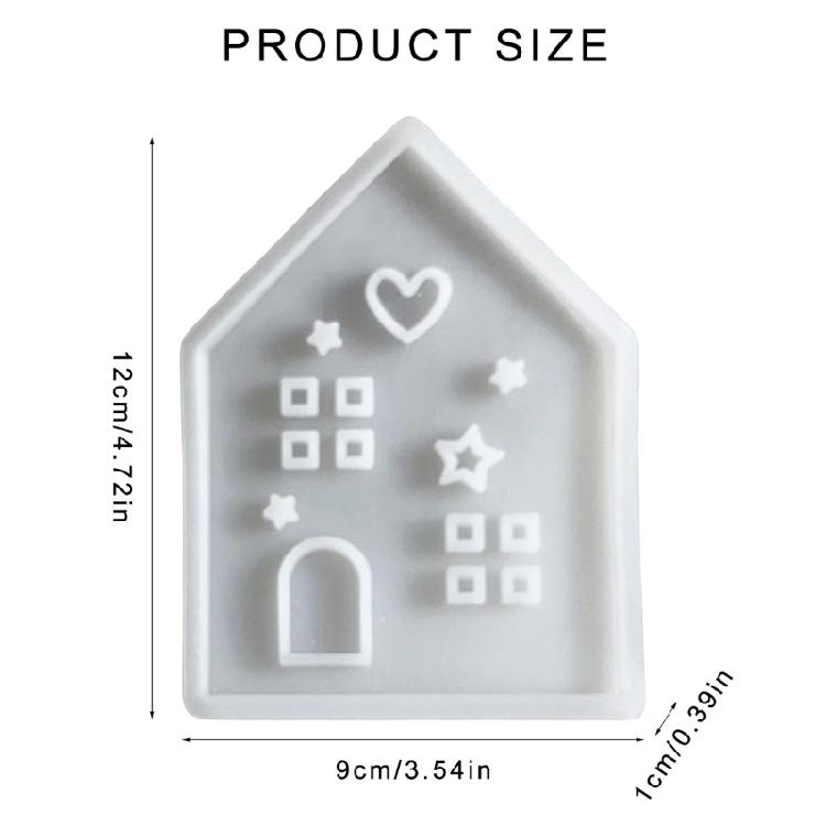 Ornament Mould Flexible Silicone Mold for Office Decoration 3D House Figurine Shaped Desktop Embellishment Making Molds