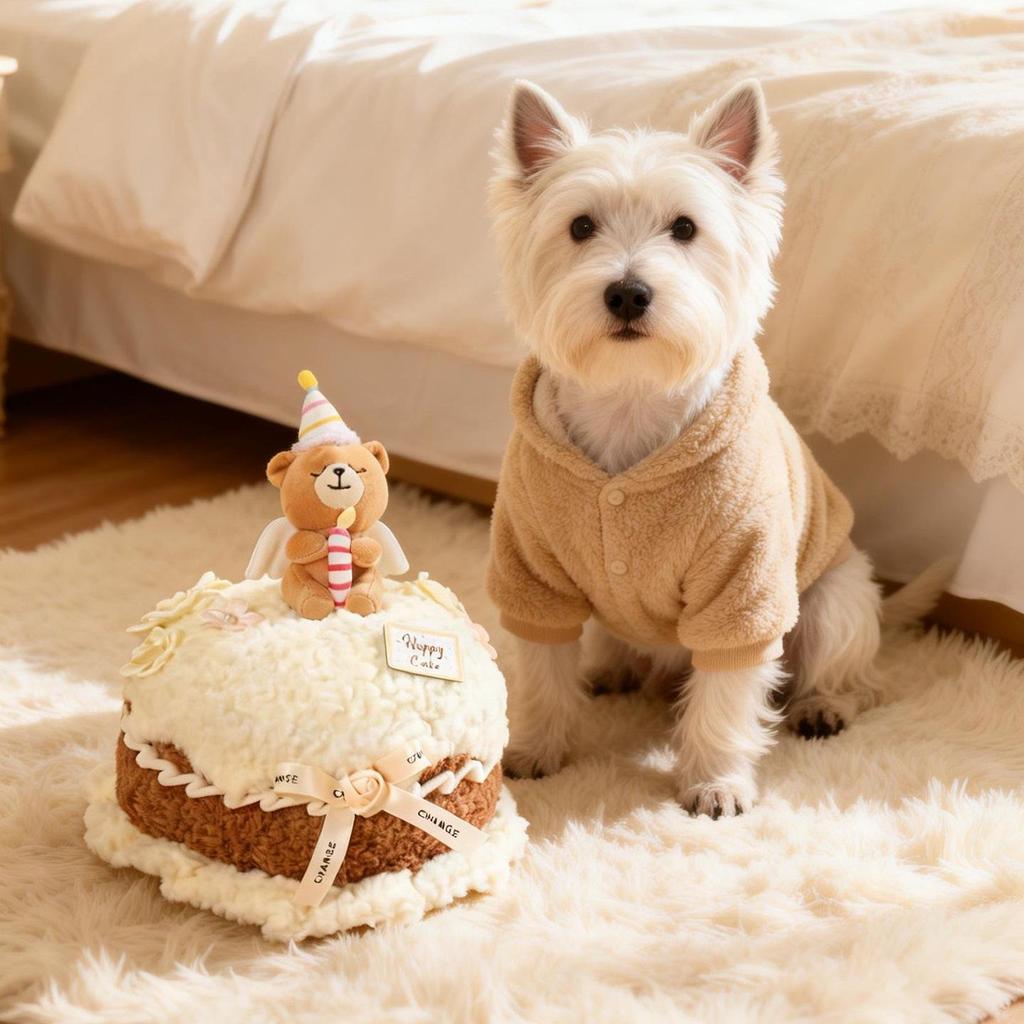 Cute Teddy Bear Doll Comfort Cushion with Scented Birthday Cake Candle