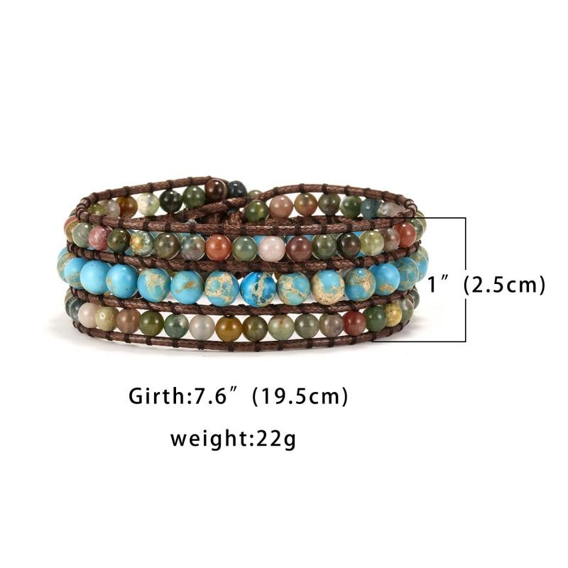 Adjustable Knot Handmade Beaded Bracelet Women Men Alloy Geometric Ethnic Style Stackable Jewelry