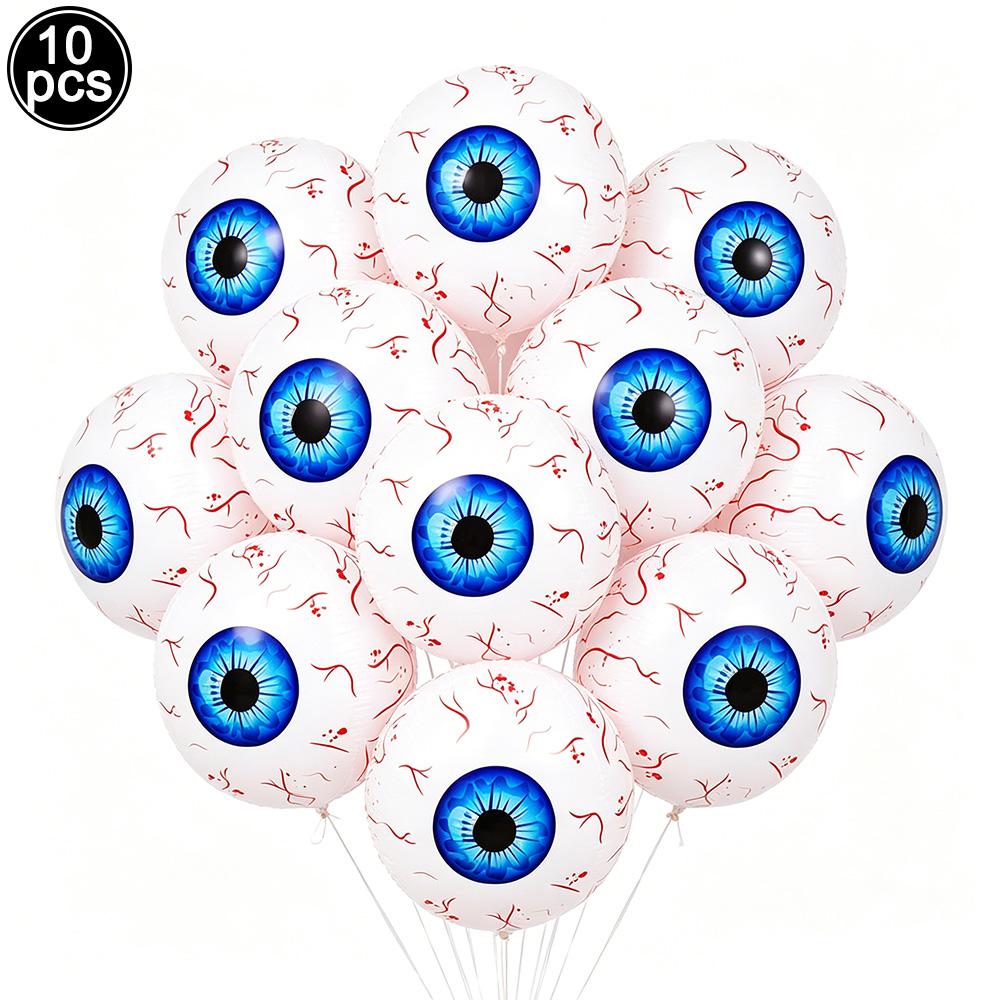 10pz Palloncino Spaventoso Occhio di Sangue Gonfiabile in Foglio di Alluminio 5 Colori Palloncino Occhio Decorazioni per Feste di Halloween Regali