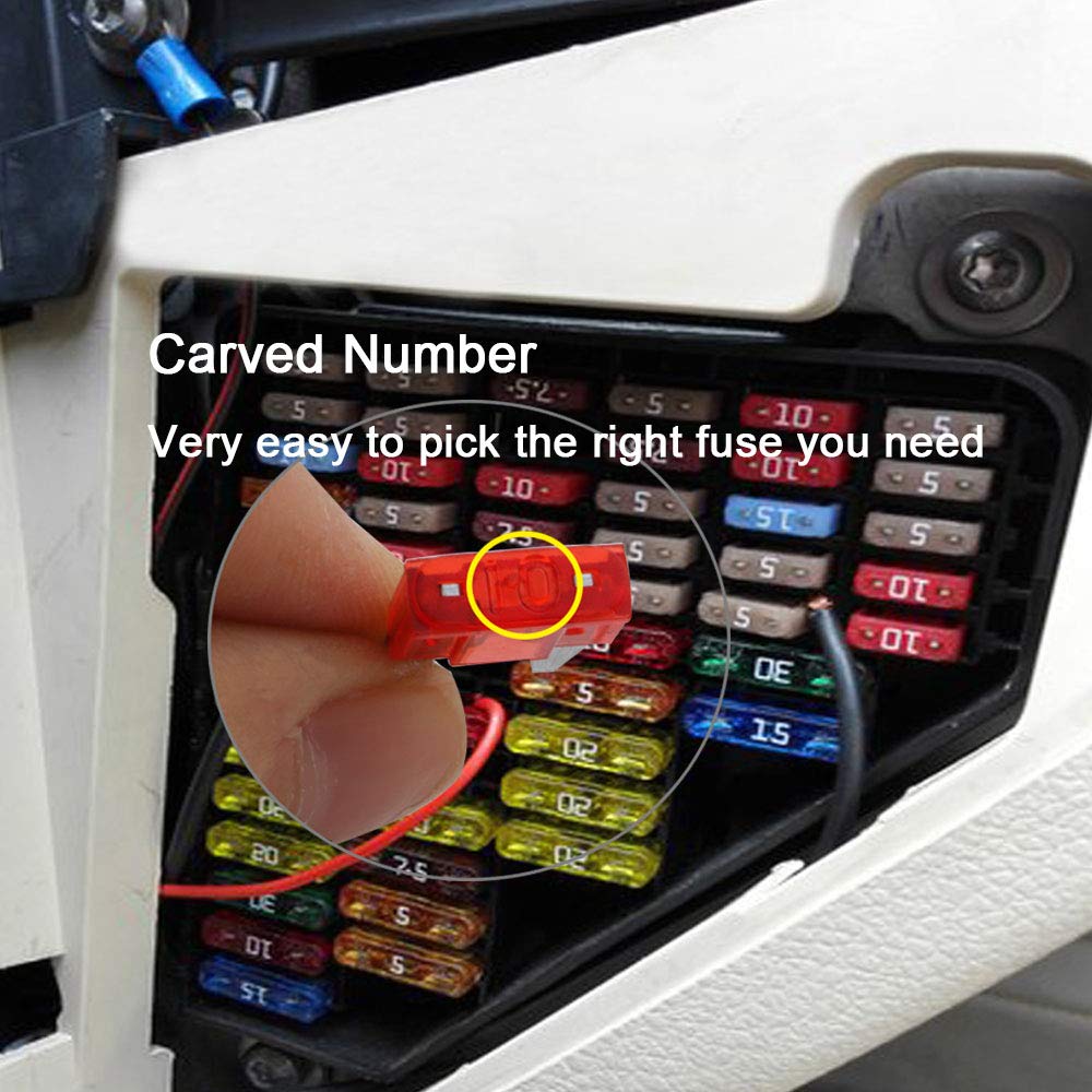 FULARR 130PCS Professional Car Fuse Set: Mini Flat Type Fuse, Replacement Fuse Puller,