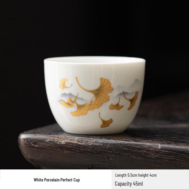 Horned Pansy White Porcelain Teacup