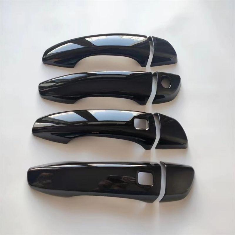 Carbon Fiber Pattern Door Handle & Bowl Decoration for Peugeot 4008/5008 - Gloss Black