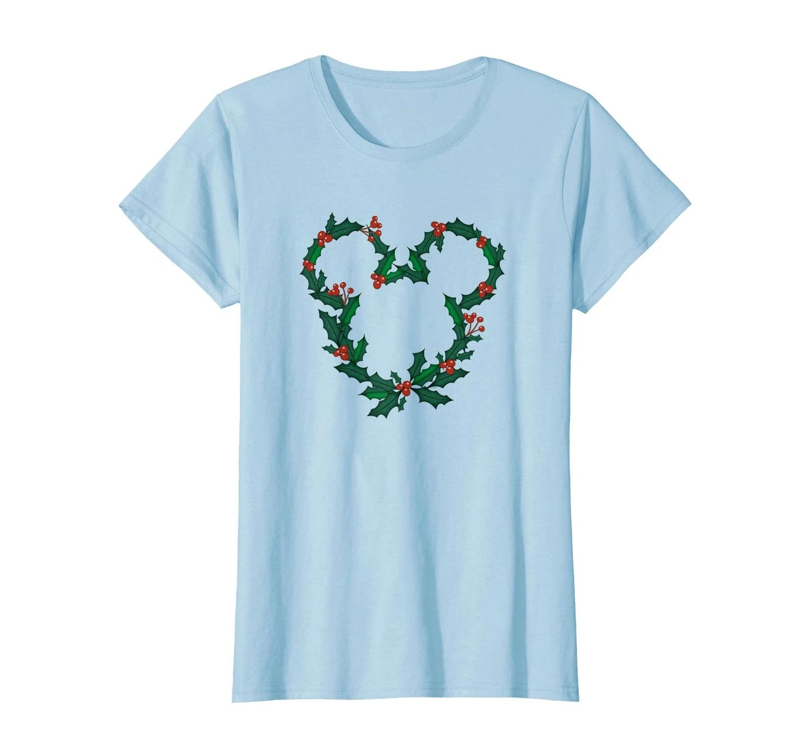 Disney Mickey Mouse Mickey-Shaped Christmas Wreath T-Shirt_ S