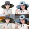 Quick Drying Hat for Kids with Cooling Fan Solar Powered Fisherman Hat Breathable Sunproof Caps for Outdoor Activity