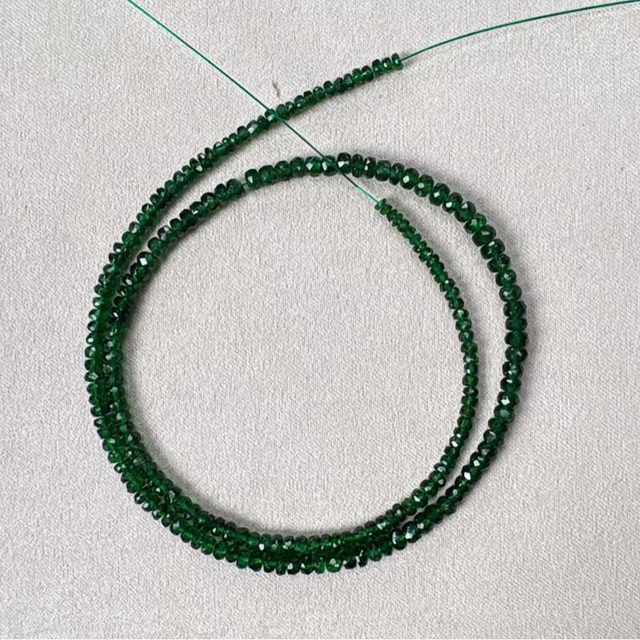Natural High-Quality Tsavorite Beaded Necklace with Gemstone Spacer Beads for DIY Jewelry and Bracelets