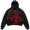 ZYLLO Punk Style Skull Washed Long Sleeve Pullover Hoodie Hip Hop Retro Street Loose Oversized Sweatshirt Harajuku Gothic Top