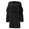 Women's And Winter Dress Color Long Sleeve Loose Waist Sexy Pleated Skirt