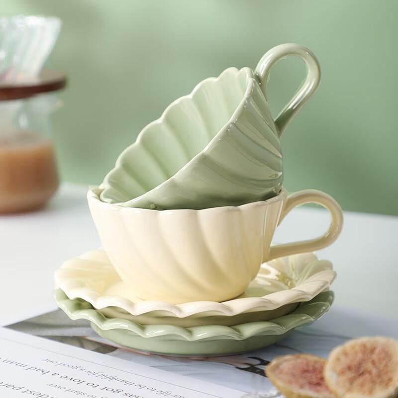 

Cream Style Ceramic Coffee Cup & Saucer Set Cup + Saucer