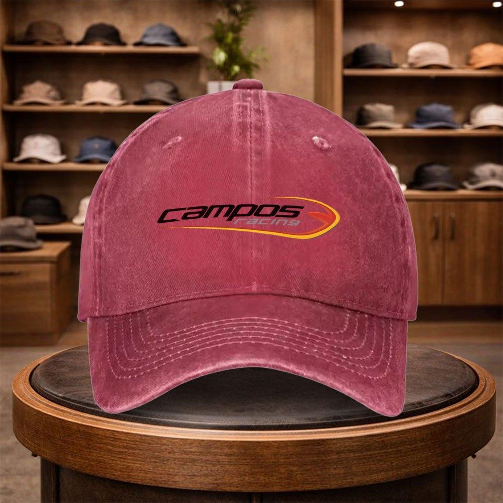 Campos Racing Printed Baseball Cap Casual Snapback Fashion Hat Adjustable Outdoor Leisure Cap for All Seasons Ideal for Tr