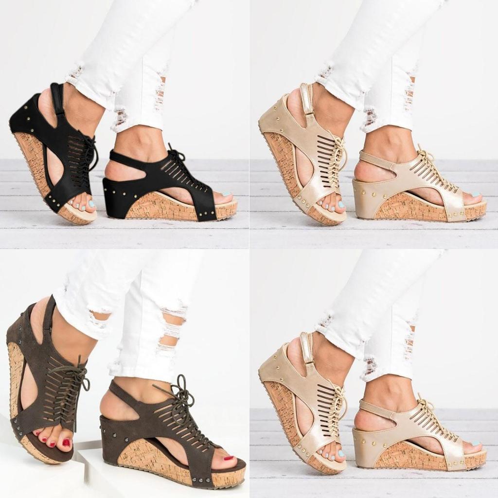Elegant Women's Frenulum Vintage Platform Sandal With Comfortable Open Toe Design