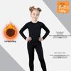 Girls' Velvet-Lined Warm Underwear Set - Seamless Long Sleeve and Pants for Autumn/Winter