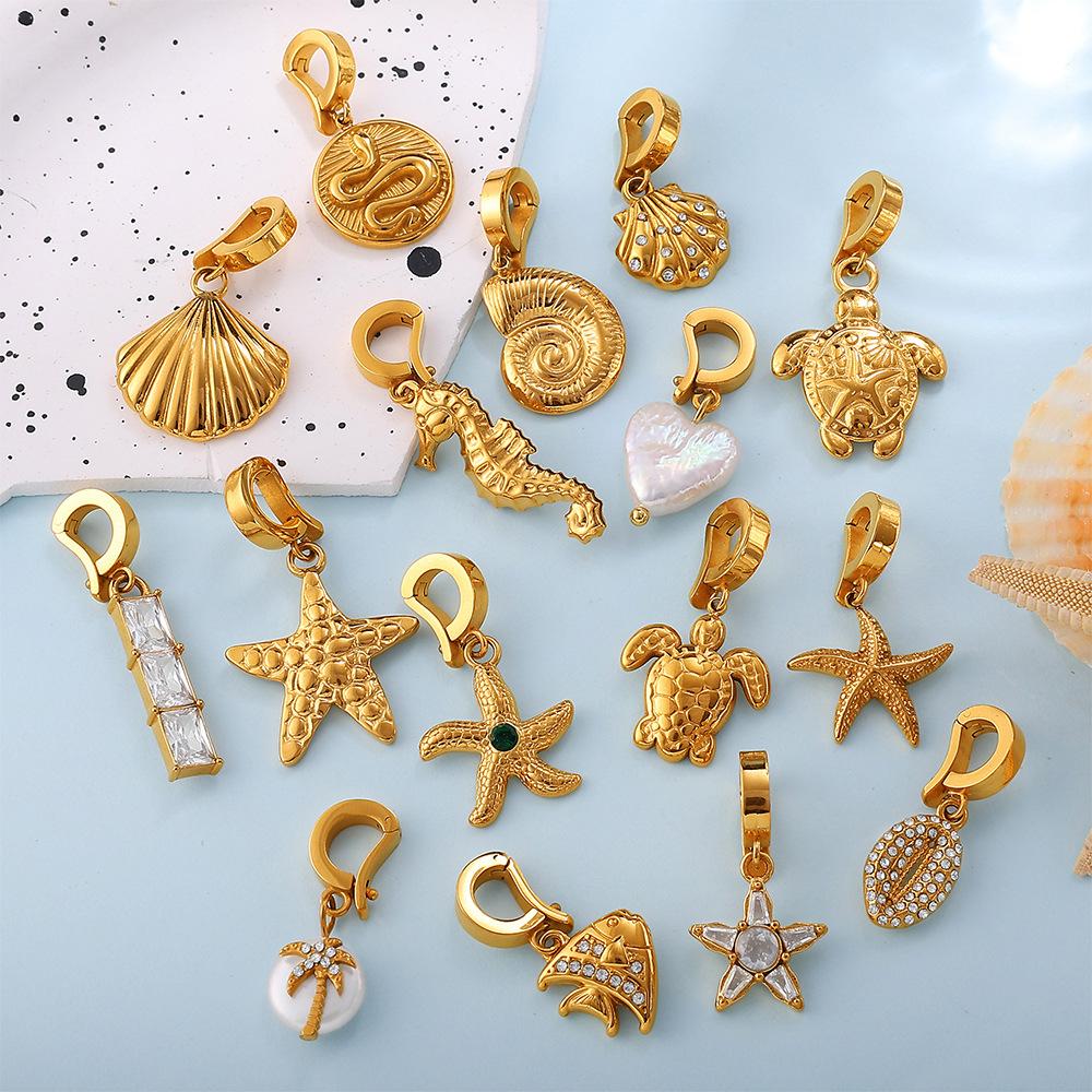 French Retro Seaside Vacation DIY Marine Life Bikini Pendant, 18K Gold-plated Versatile Accessories 2026