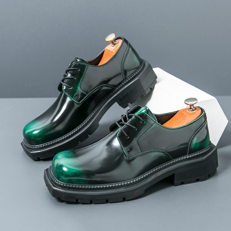 Size 38-45 Classic Men Derby Shoes Men Thick Soled Breathable Fashion Big Head Leather Shoes American Gentlemen Social Shoes