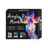 36-Color Dual-Tip Water-Based Acrylic Marker Set for DIY Graffiti
