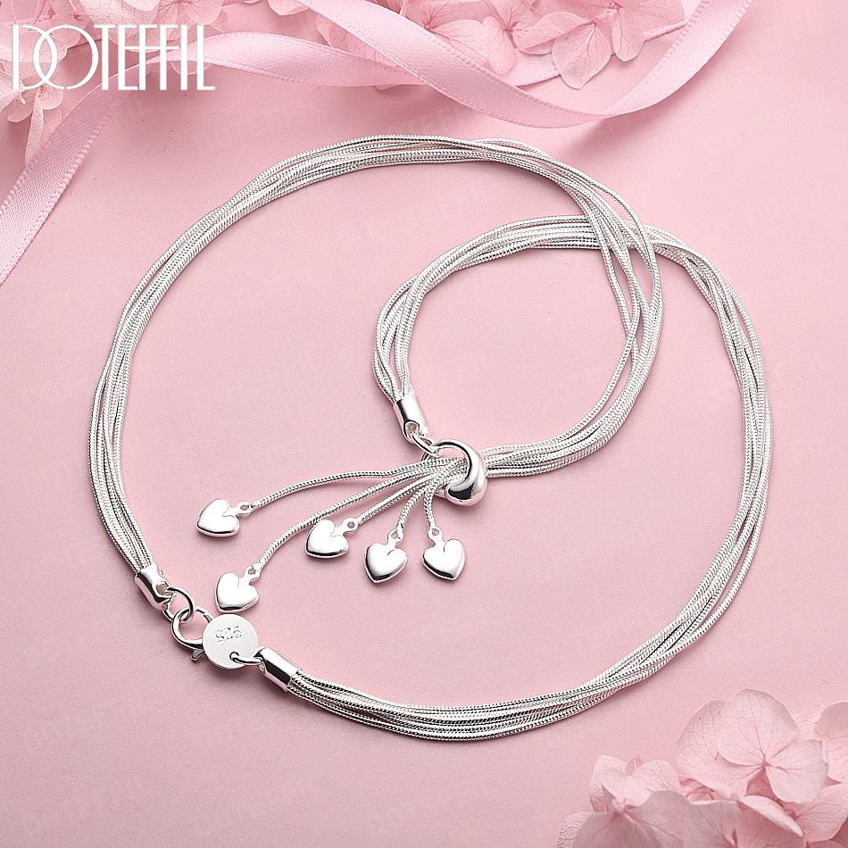 925 Sterling Silver Snake Heart Necklace, Fashion Jewelry