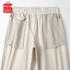 MUSHILANG Men's 100% Cotton Loose Straight Casual Drawstring Pants