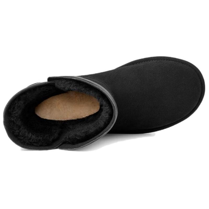 UGG Classic Novelty Short Mid Calf Snow Boots Women's Black Sneakers 1174515-BLK