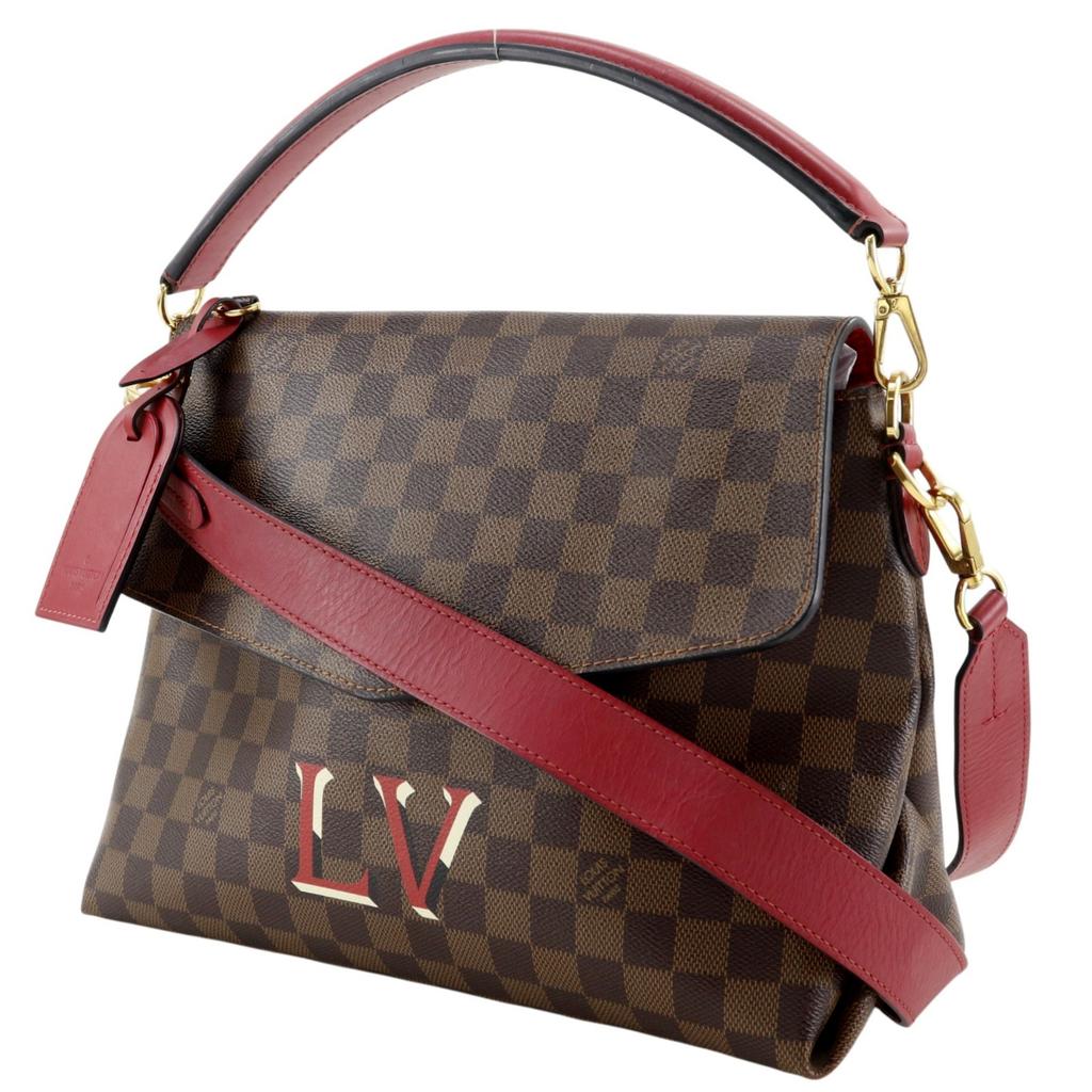 Louis Vuitton Bobourg Shoulder Bag N40176 Scarlet Brown Damier Canvas Women Used
