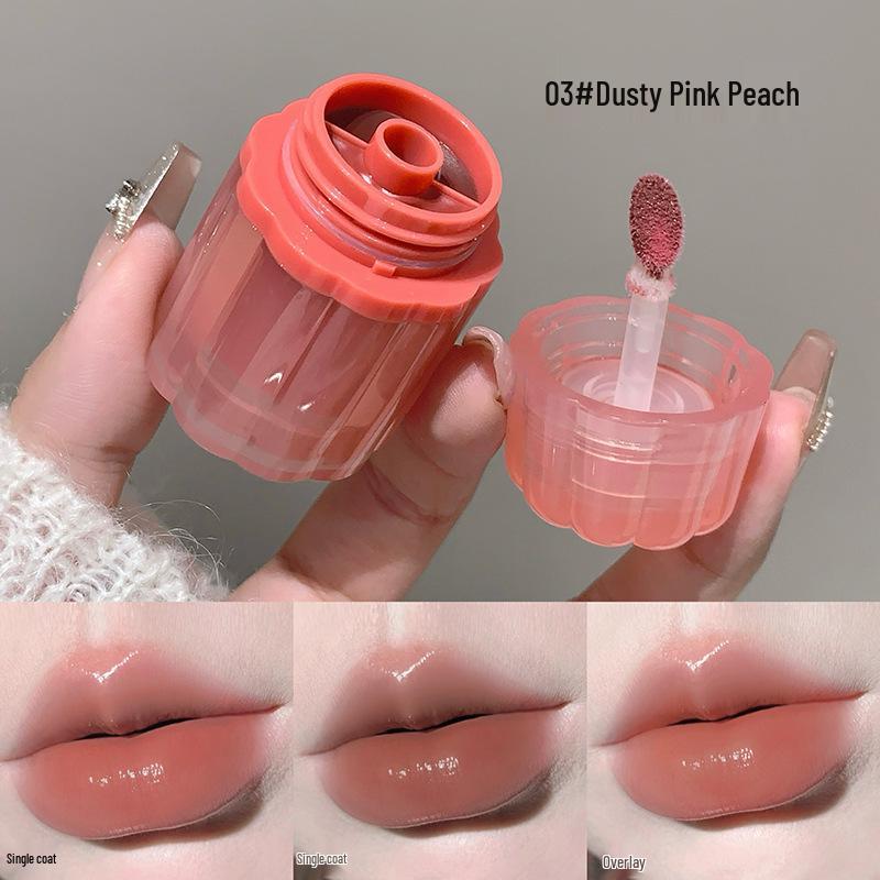 Gege Bear Dual-Tone Lip Gloss: Pure Desire, Glass-Finish, Long-Lasting, Student-Friendly