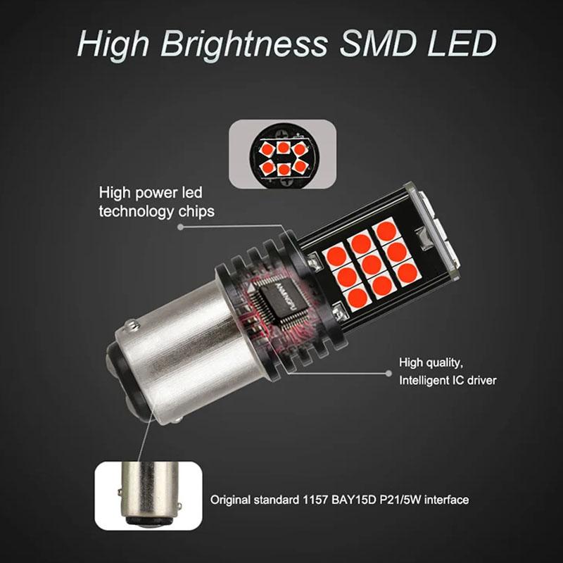 2Pcs Turn Signal Lamp 1156 BAU15S PY21w 1157 BAY15D LED Bulbs 3030SMD CANBUS NO ERROR Car Tail Bulb Backup Brake Light