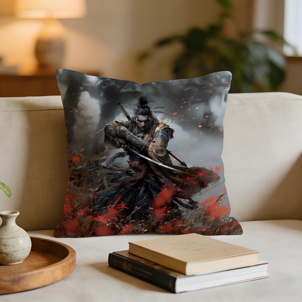

Hot Game Sekiro Shadows Die Twice Cushion Cover Short plush pillowcase for bed sofa carwashable 30x30cm