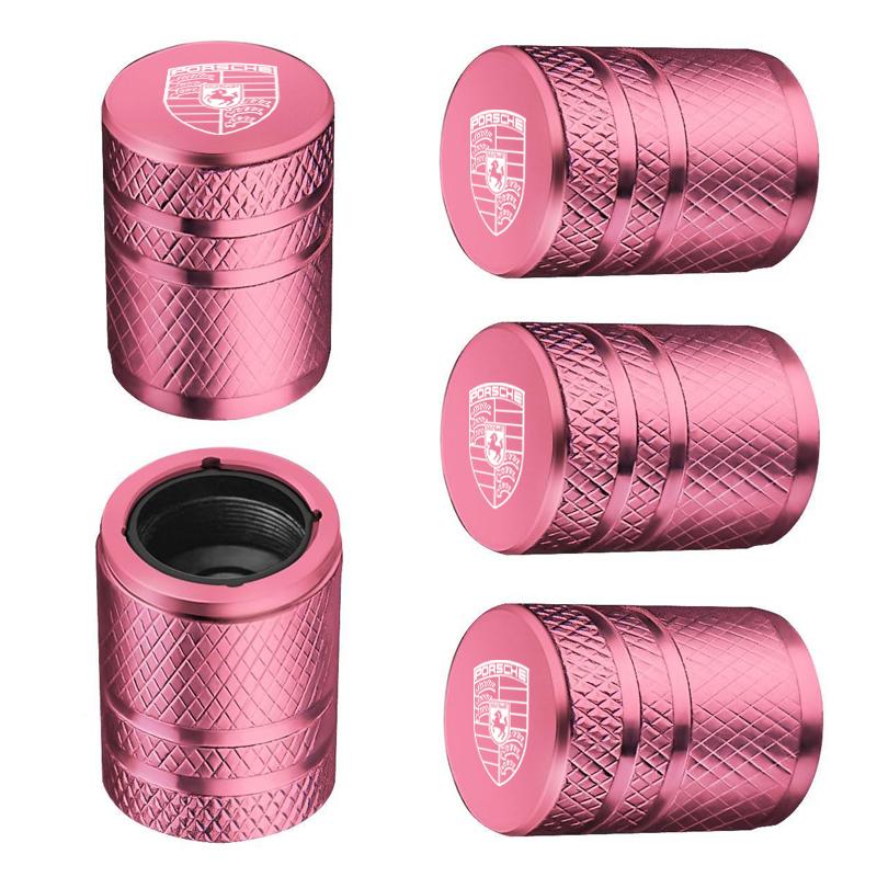 5ks kovových krytek ventilku pneumatiky pro Porsche Panamera Cayenne Taycan 911 718 Macan Carrera-GT příslušenství