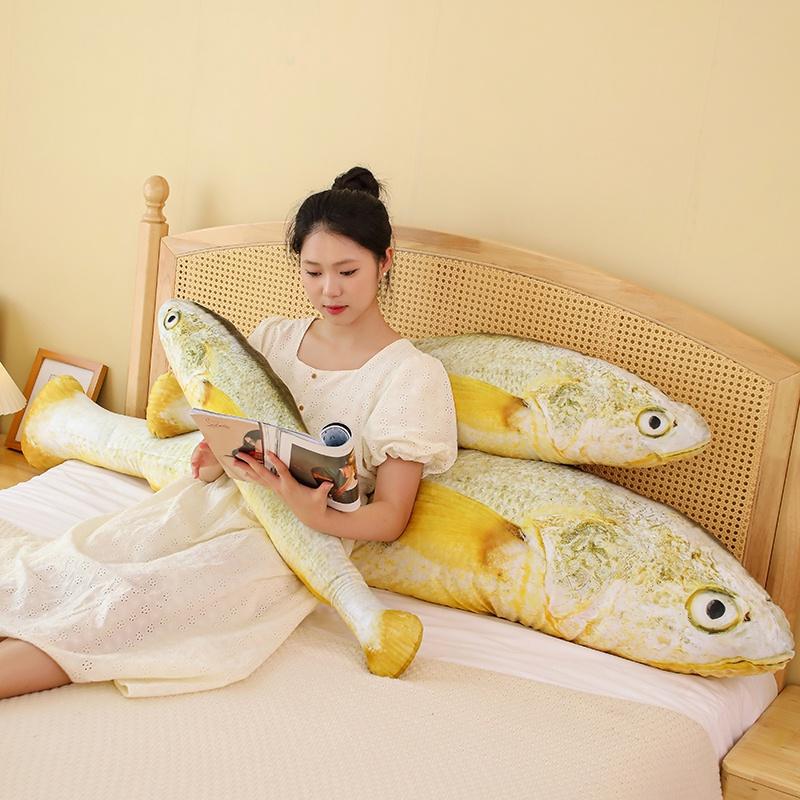 Entzückendes Großes Gelbes Fisch Plüschtier Kissen Für Chinajoy Fans 180cm Höhe!
