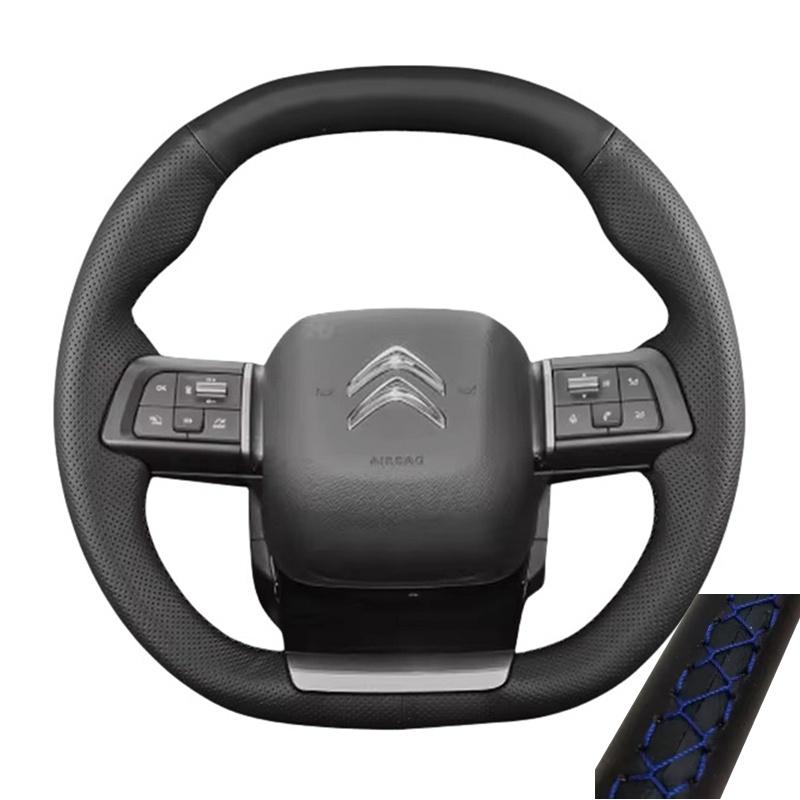 

Microfiber Leather Car Steering Wheel Cover For Citroen C5X C5 Hand Stitched Leather Cover Trim