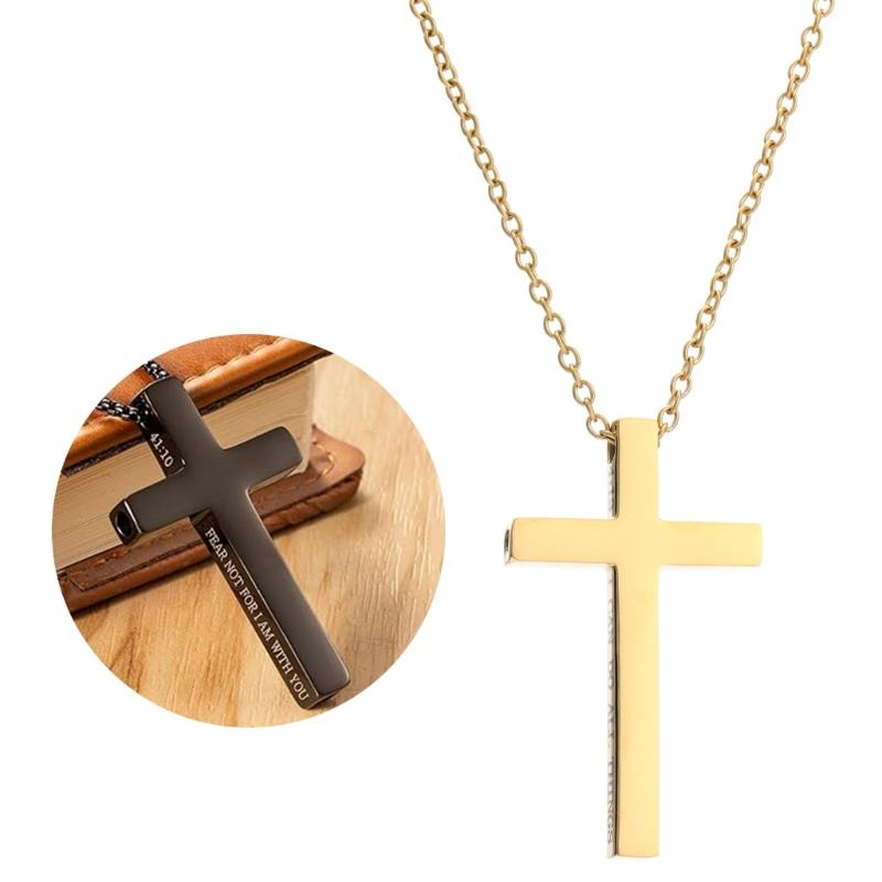 3pcs Adjustable Chain Pendant Necklace Stainless Steel Necklaces For Christian Faith And Mindfulness