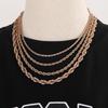 Spot Multi-Size Stainless Steel Twisted Rope Chain Necklace for Couples - Unisex Titanium Steel Design