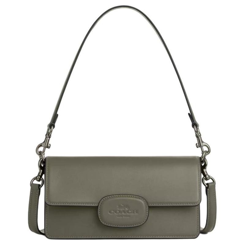 

COACH Eliza 23 snap closure removable handle calfskin shoulder crossbody bag medium women s army green зелений